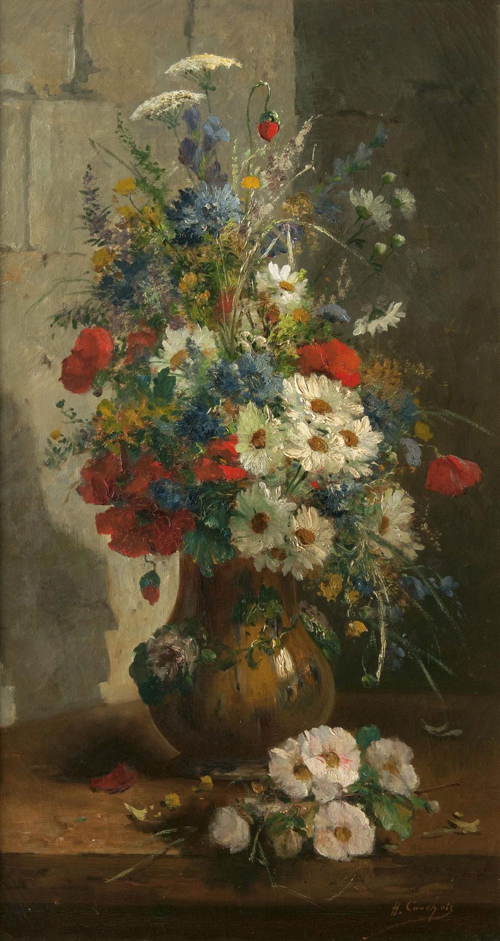 Eugène-Henri Cauchois - Paar Gegenstücke: Blumenstilleben Paar Gegenstücke: Blumenstilleben