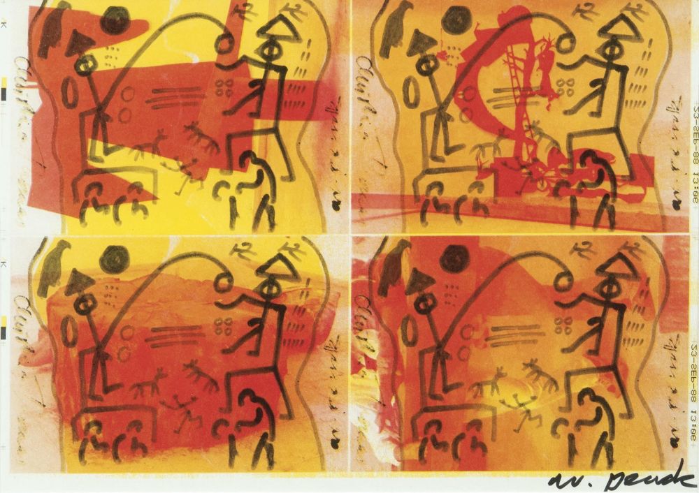 A. R. Penck - Deutsche Postkarte, Haus der Waffenlosigkeit Deutsche Postkarte, Haus der Waffenlosigkeit