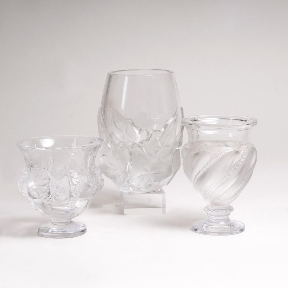 Cristallerie Lalique & Cie - Satz von 3 Vasen Satz von 3 Vasen