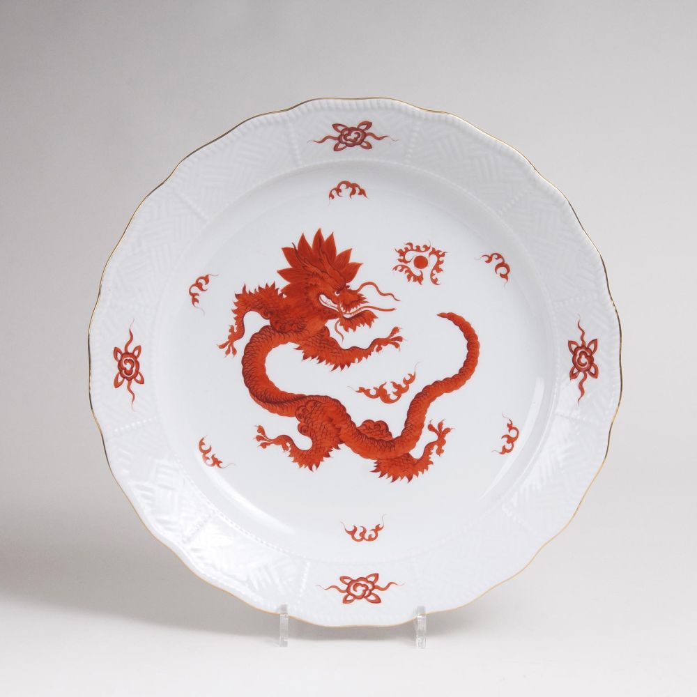 A Large Round Platter 'Ming Dragon'
