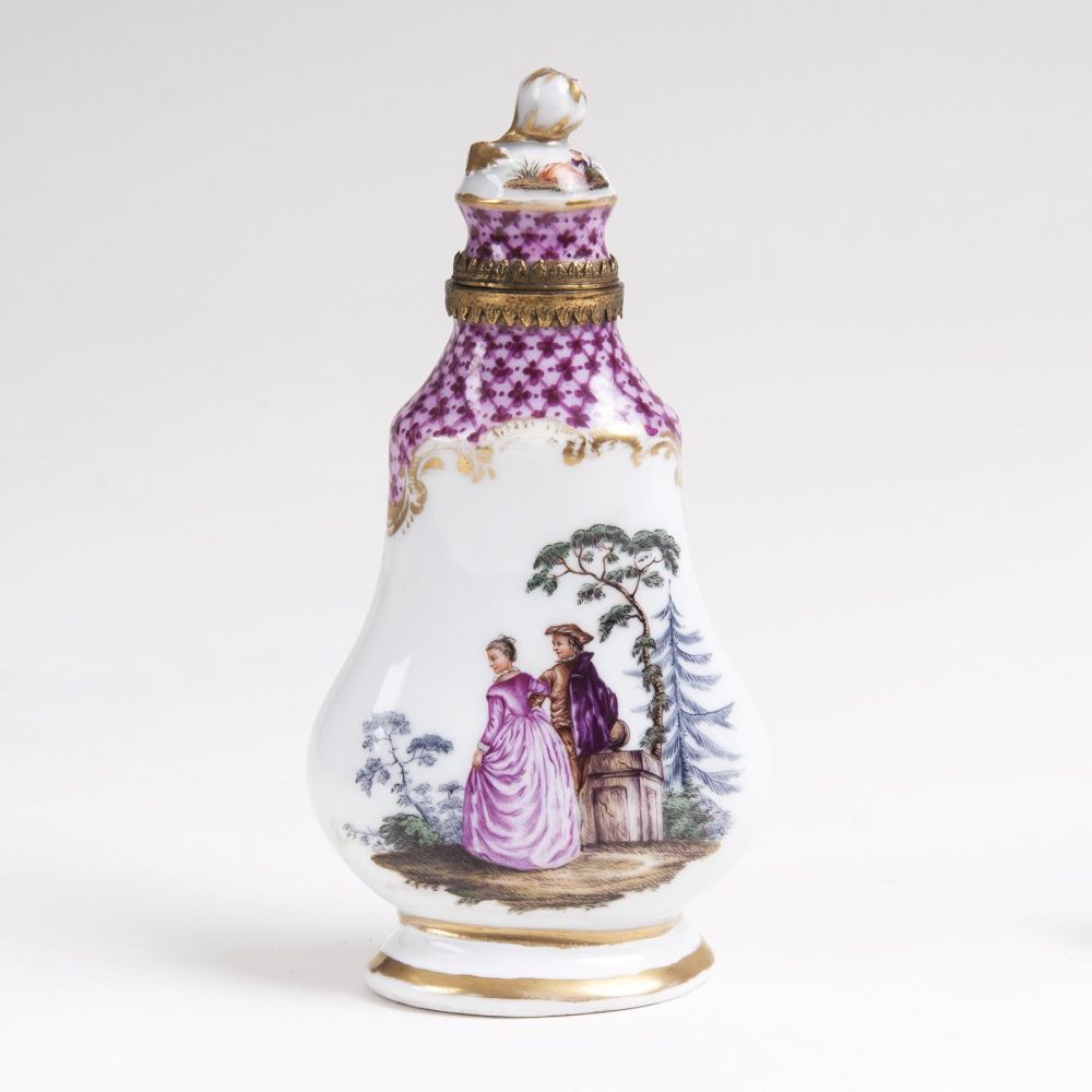A Perfume Bottle with Watteau Scenes