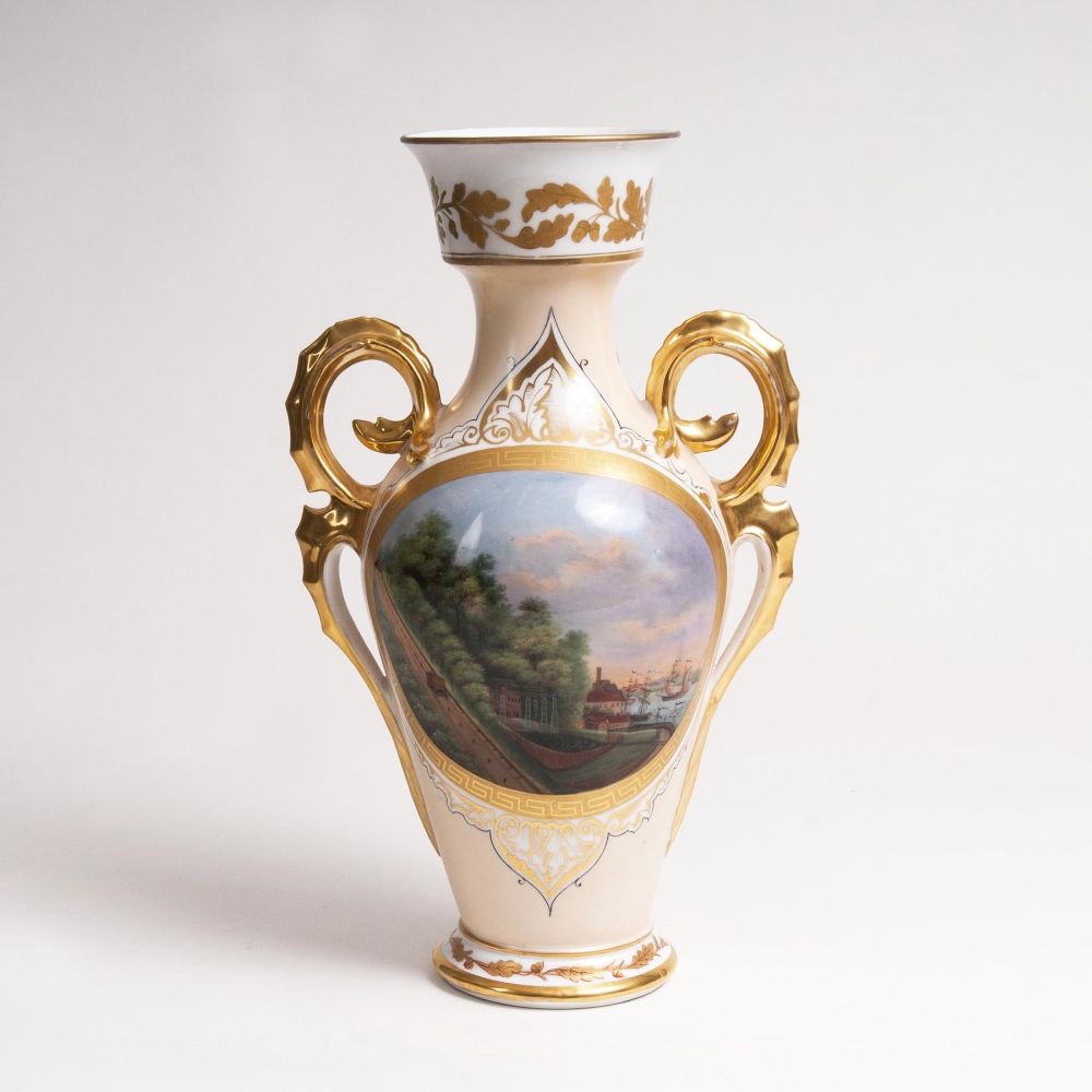Vase mit historischen Hamburger Ansichten