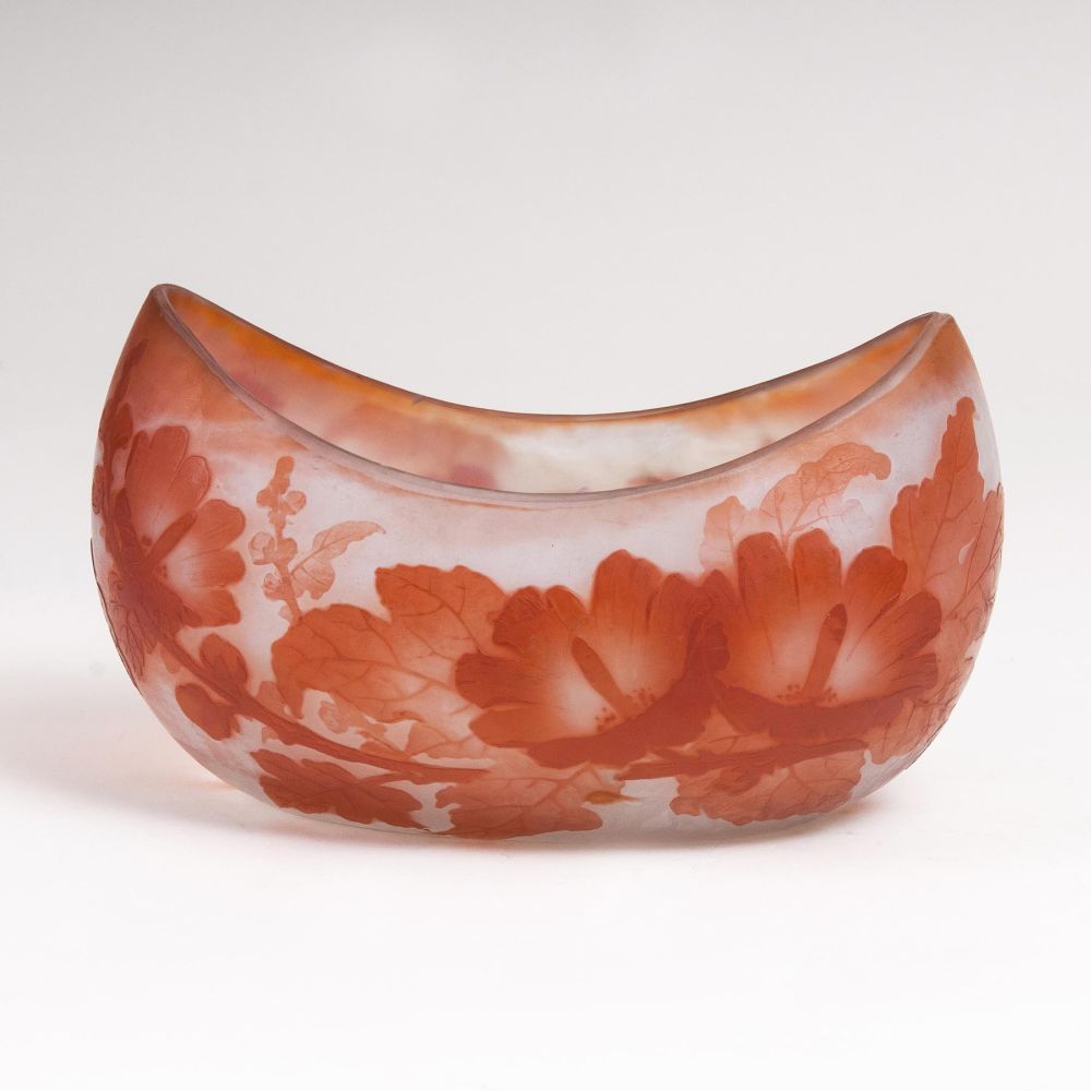 An Oval Bowl with Vine Decor