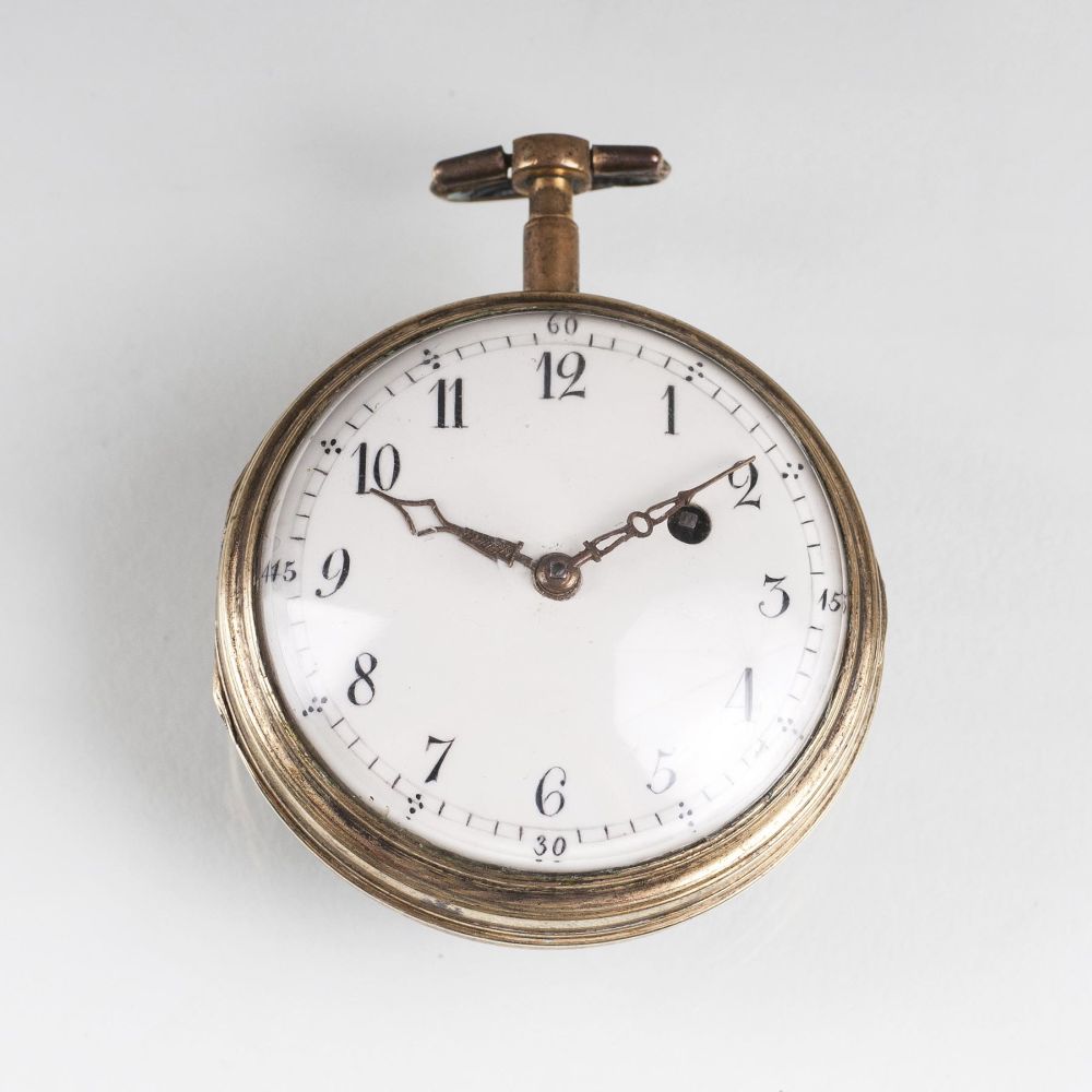 A Spindle Pocket Watch by Ed. Leton with erotic scene