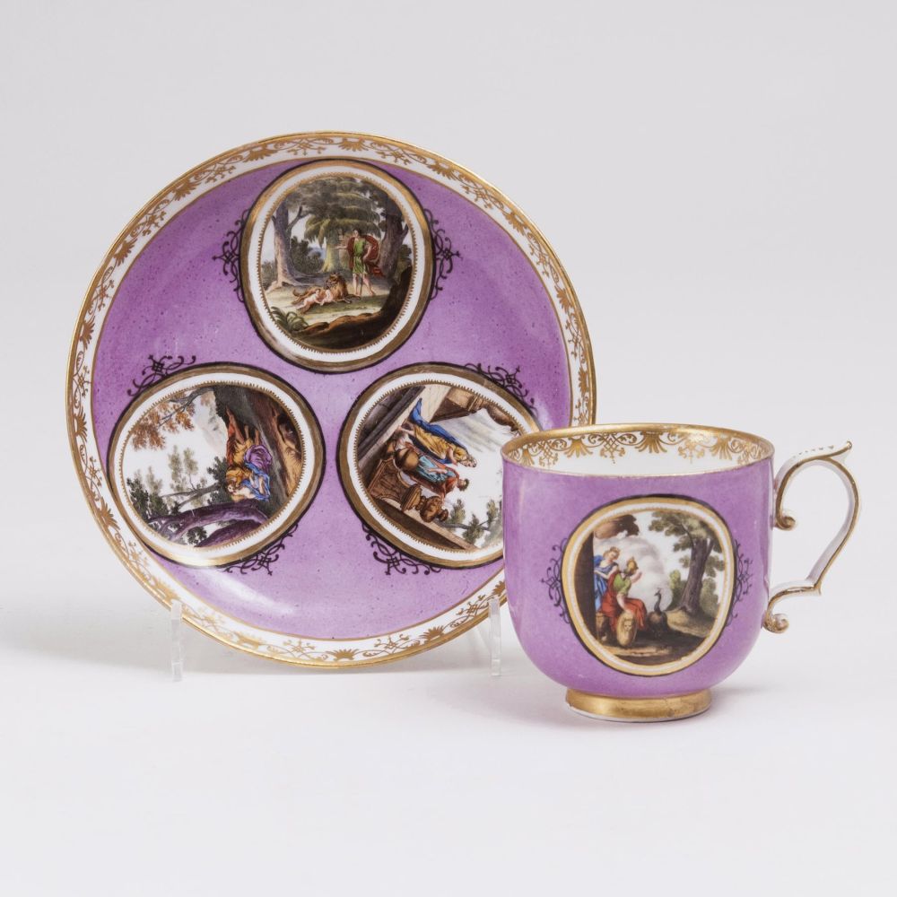 A Cup with Purple Ground and Mythological Scenes