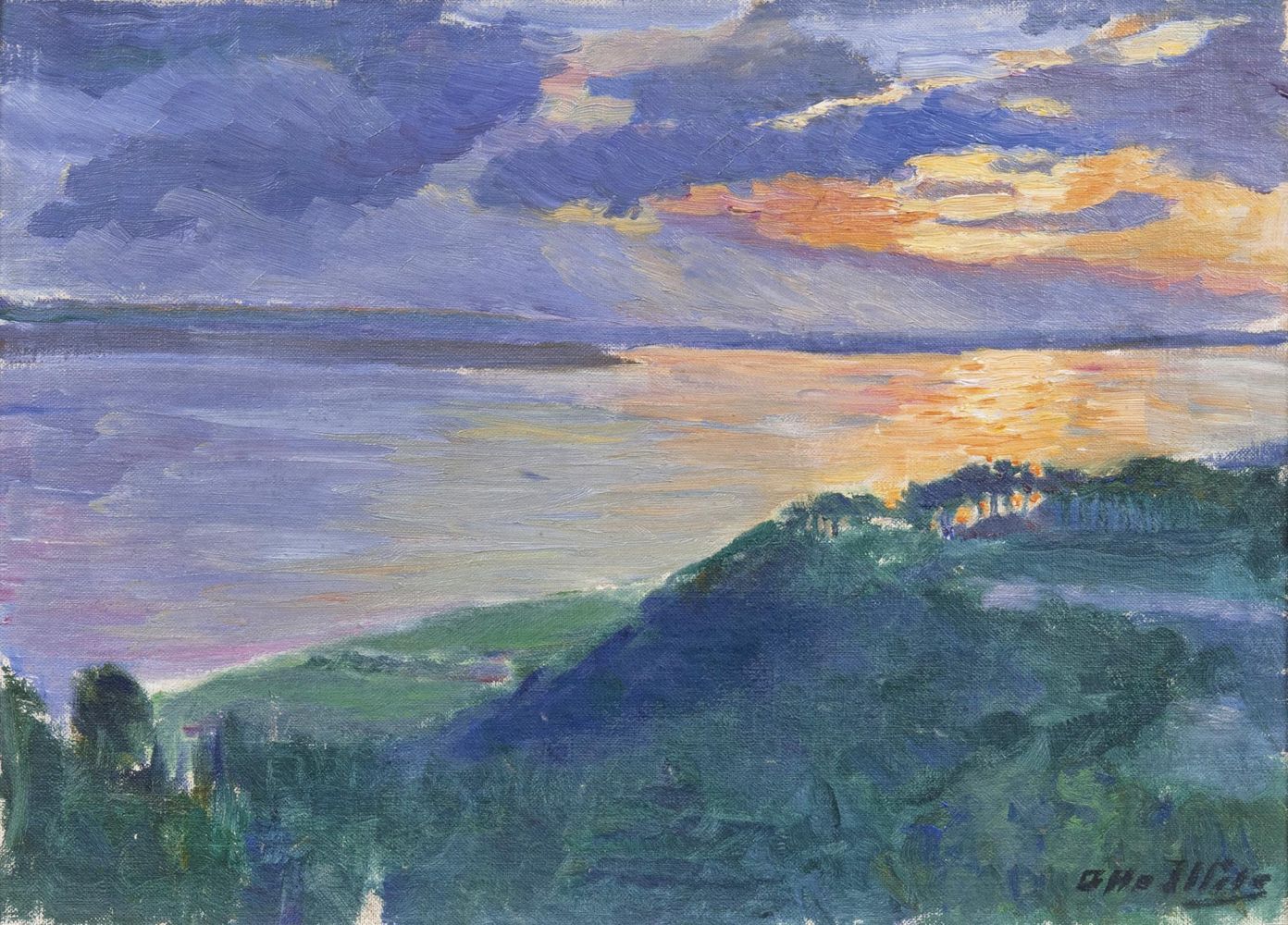 Otto Illies - View onto the Elbe View onto the Elbe