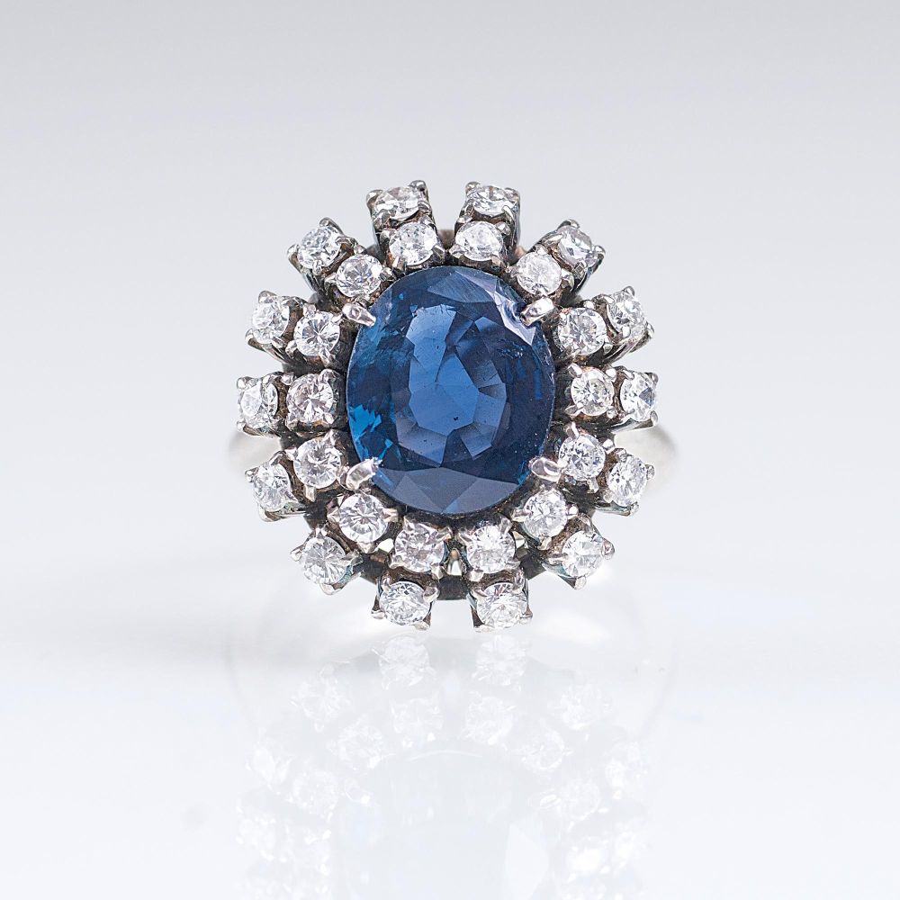 A Vintage Sapphire Diamond Ring