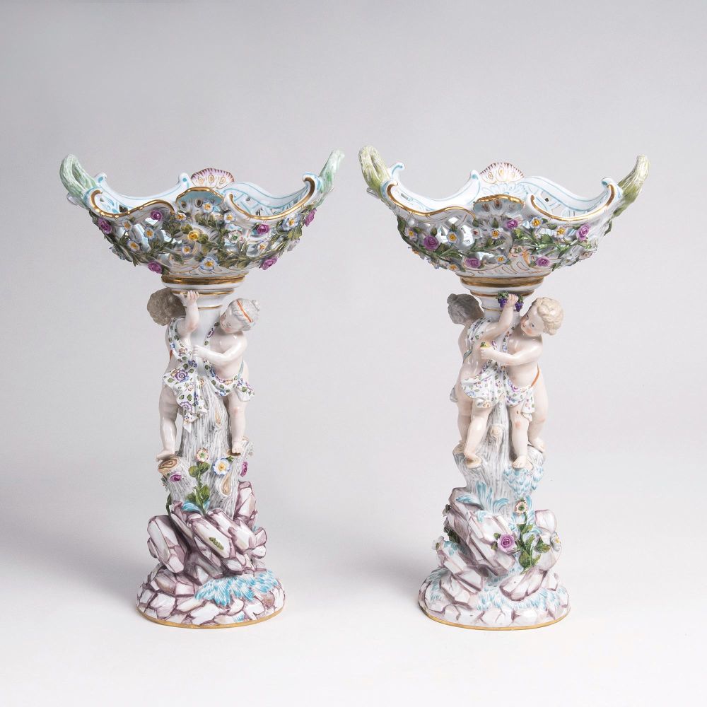 A Pair of Centrepieces with Putti