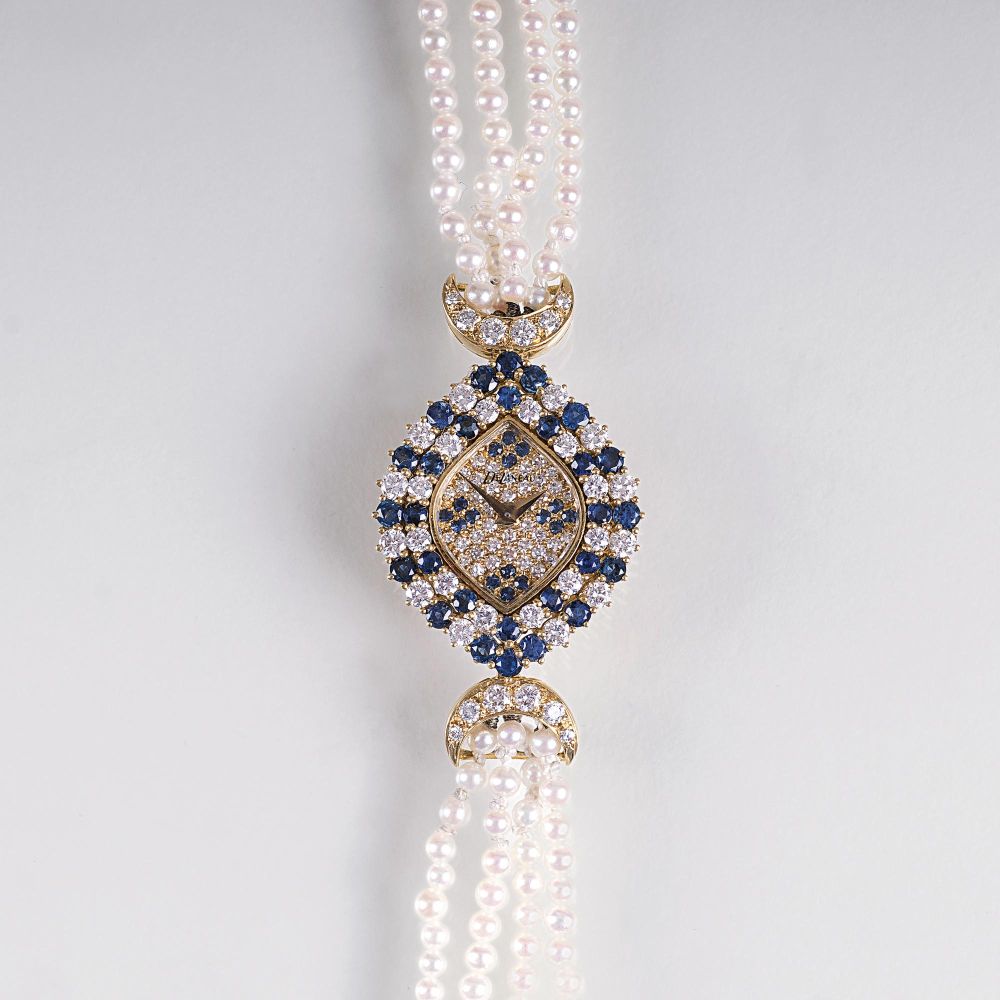 A Vintage Ladie's Wristwatch with Diamonds and Sapphires