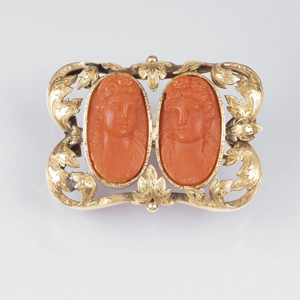 An antique Brooch with Coral