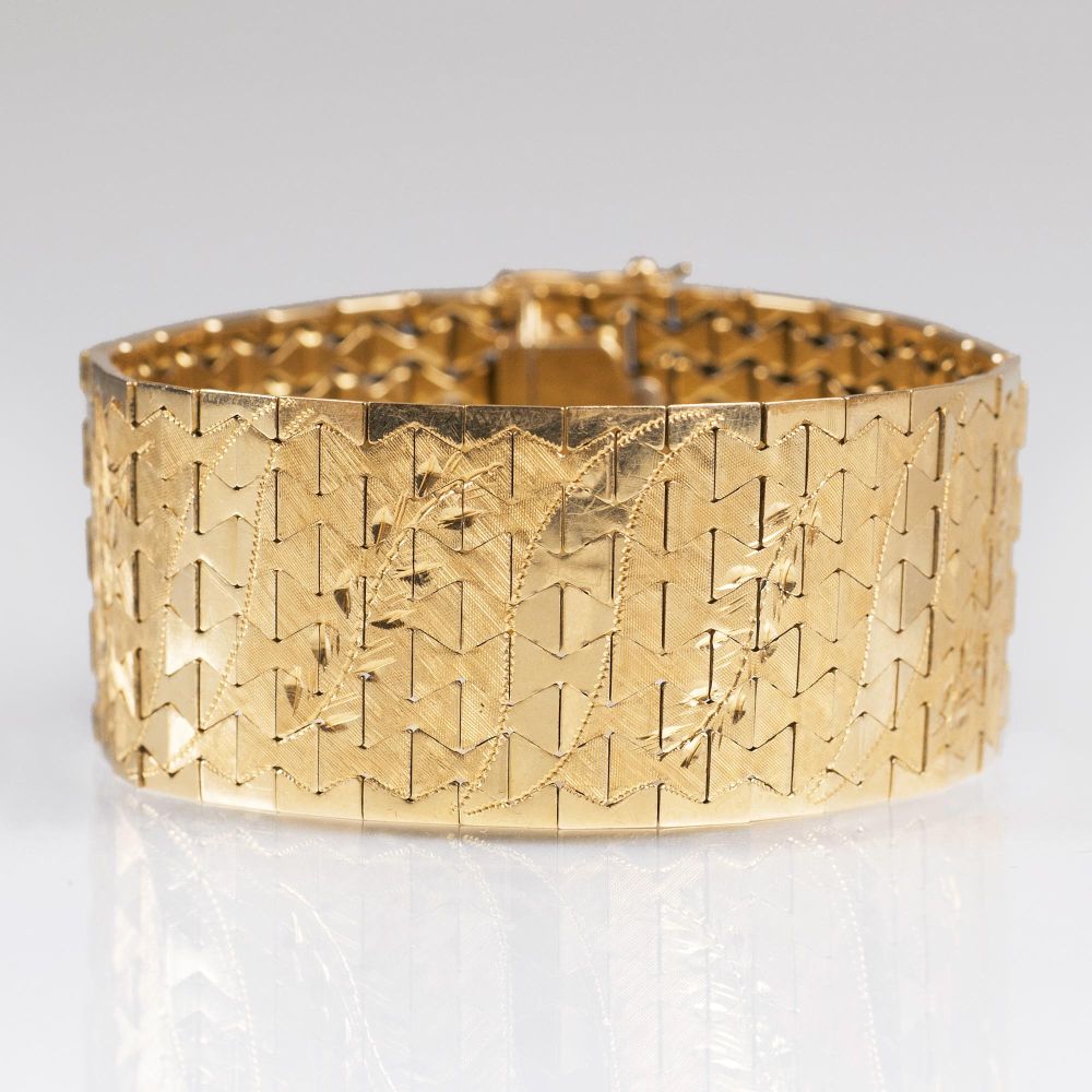 Vintage Gold-Armband mit Gravur-Dekor