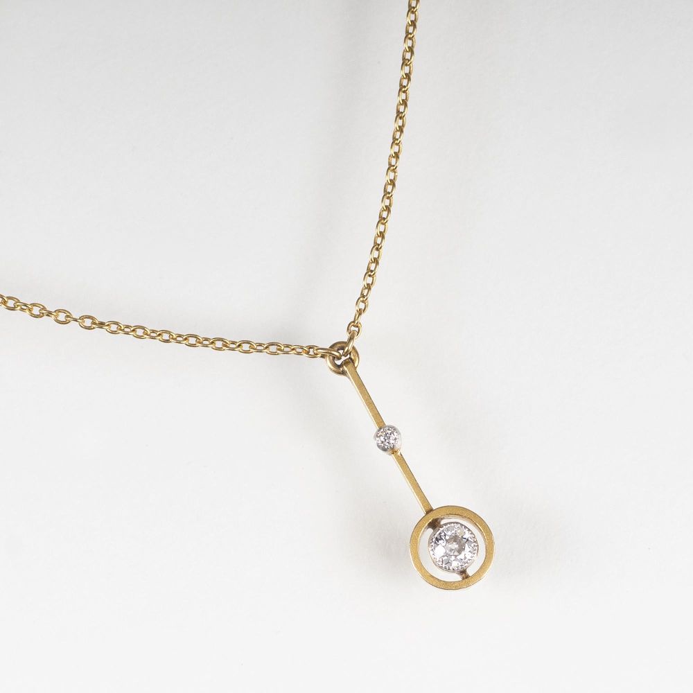 A petite Pendant with Old Cut Diamond on Necklace