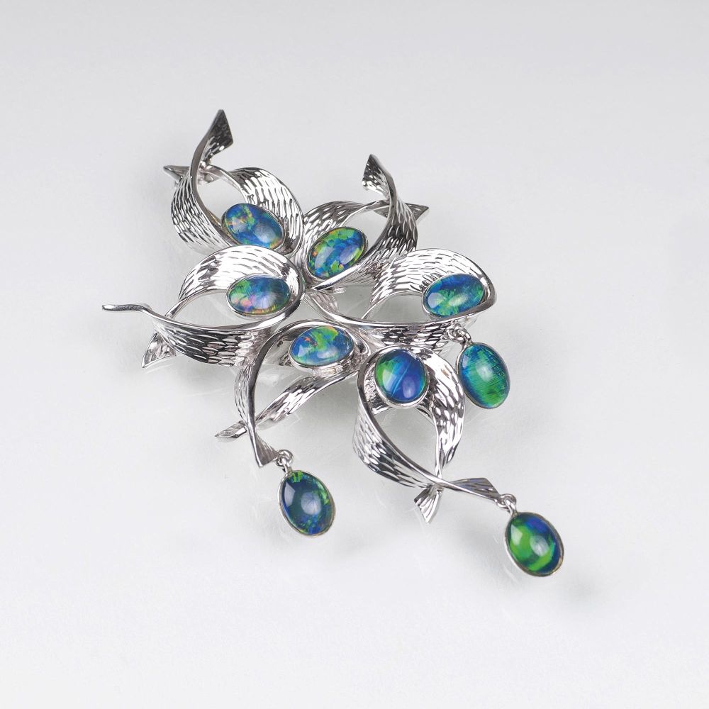 Opal-Brosche 'Blütenbouquet'