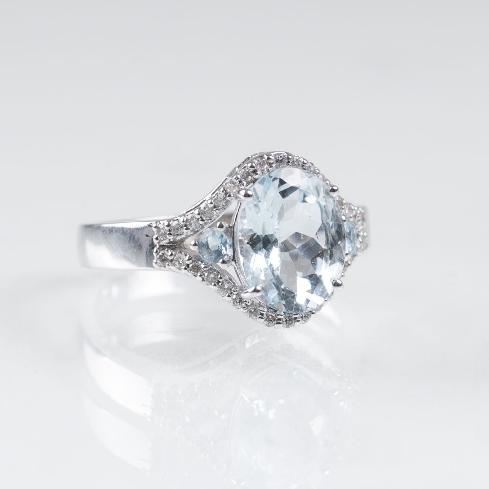 Aquamarin-Brillant-Ring Aquamarin-Brillant-Ring