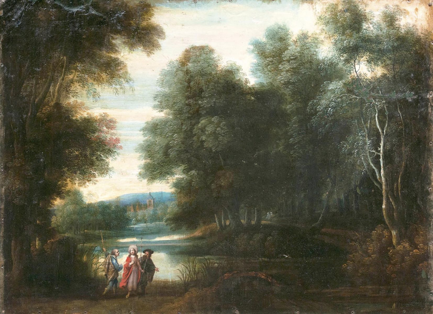 Paul Bril Landscape with Christ on the Road to Emmaus