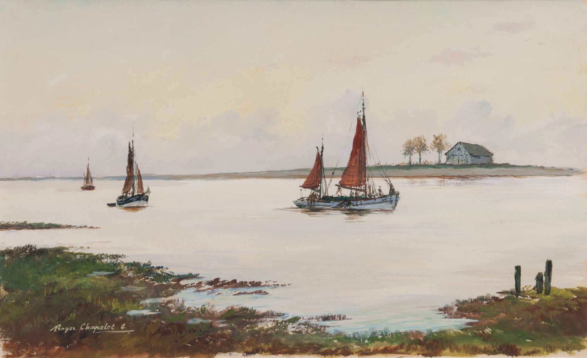 Fishing Boats on a River