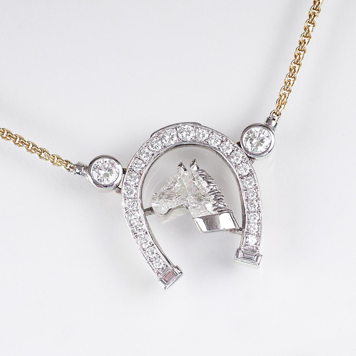 An exceptional Diamond Pendant 'Horse' with Necklace