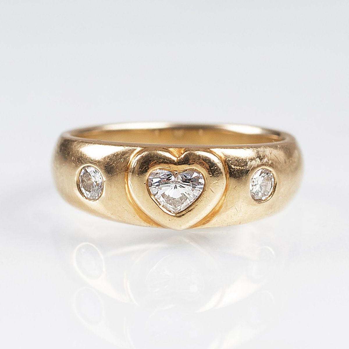 A Gold Ring with Heart Cut Diamond