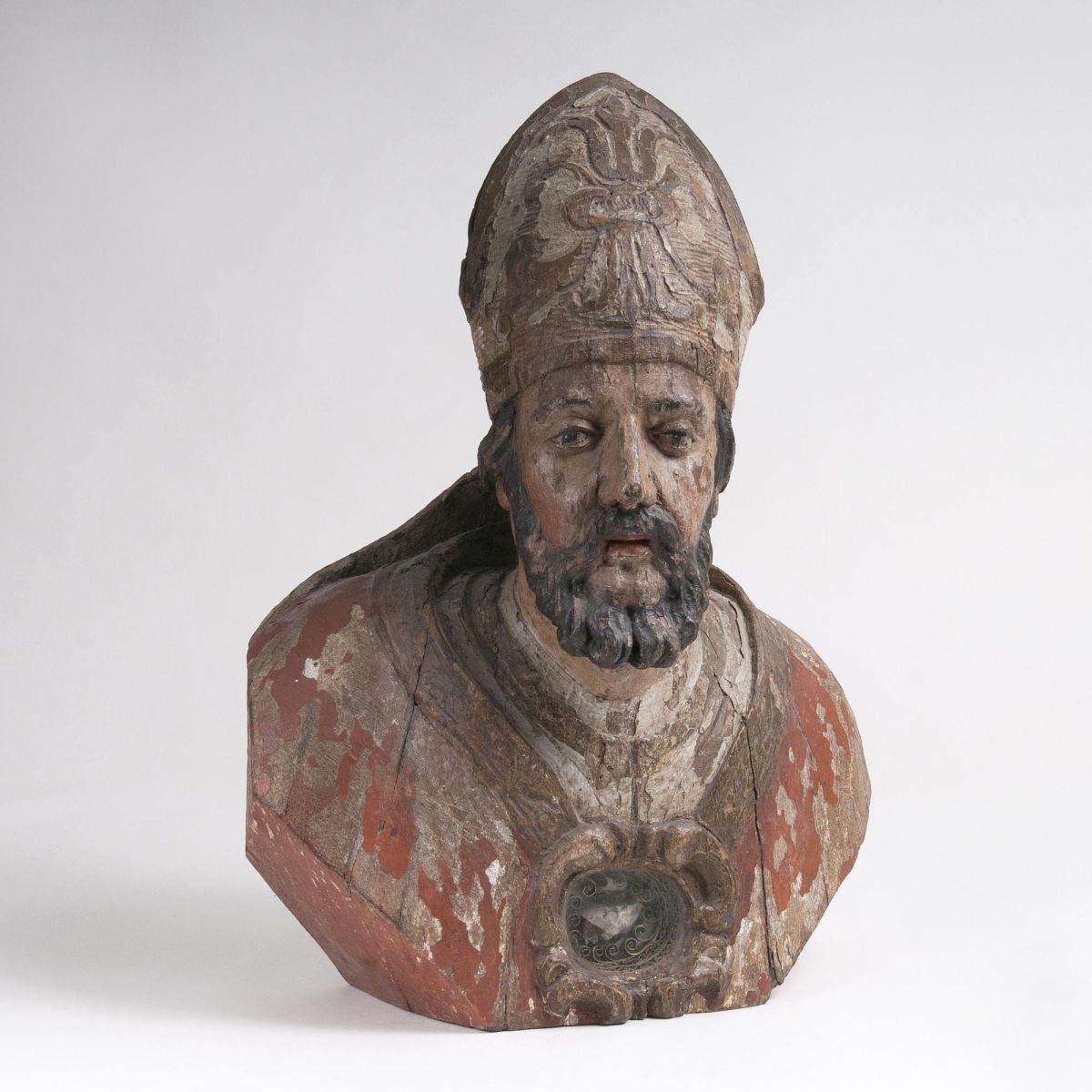 A Baroque Reliquary Bust of a Bishop