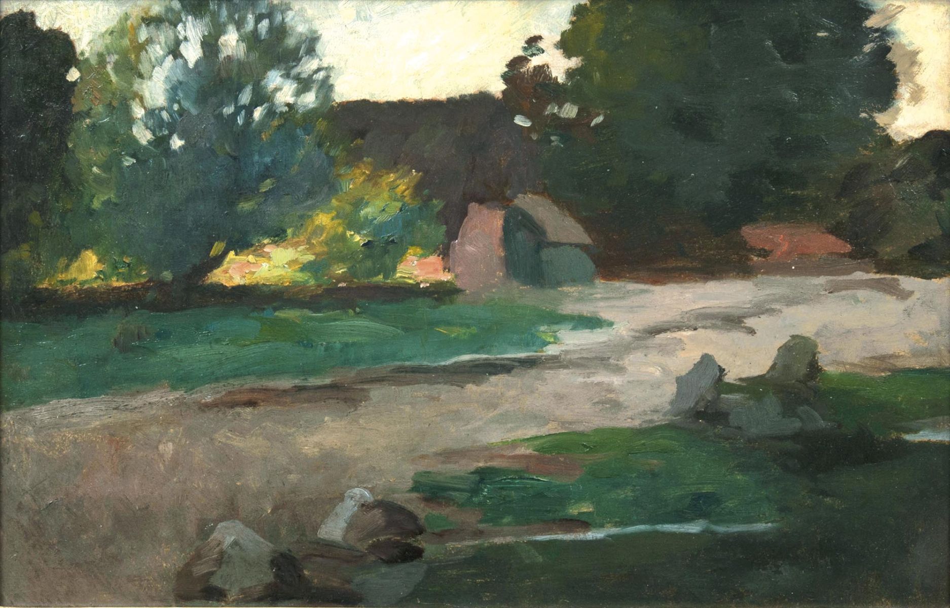Thomas Herbst - Dorfstraße mit Gehöft Dorfstraße mit Gehöft