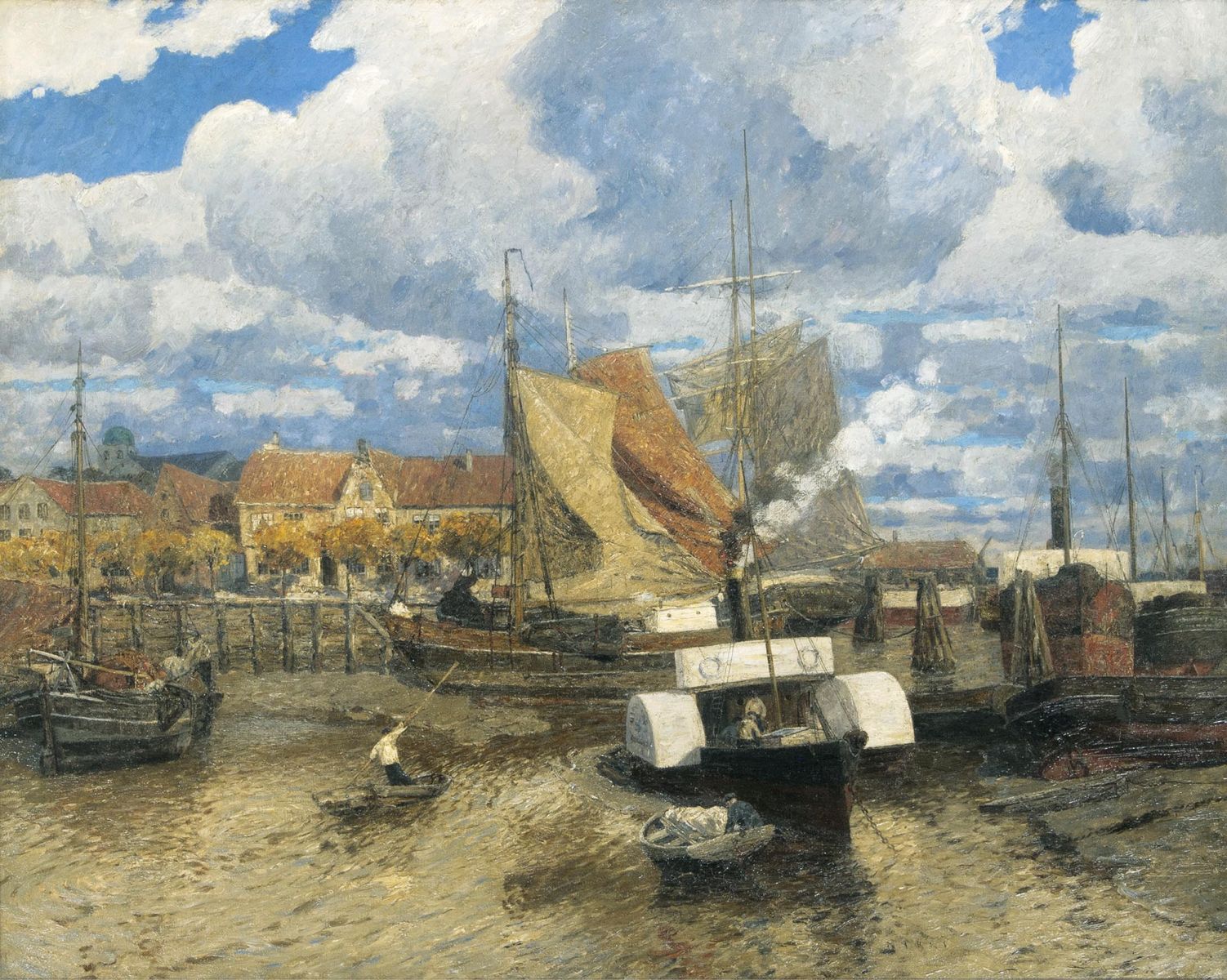 Andreas Dirks - Kleiner Hafen mit Raddampfer Kleiner Hafen mit Raddampfer