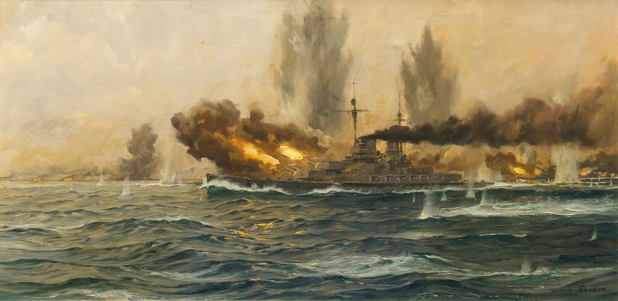 Die SMS Lützow in der Skagerrak-Schlacht