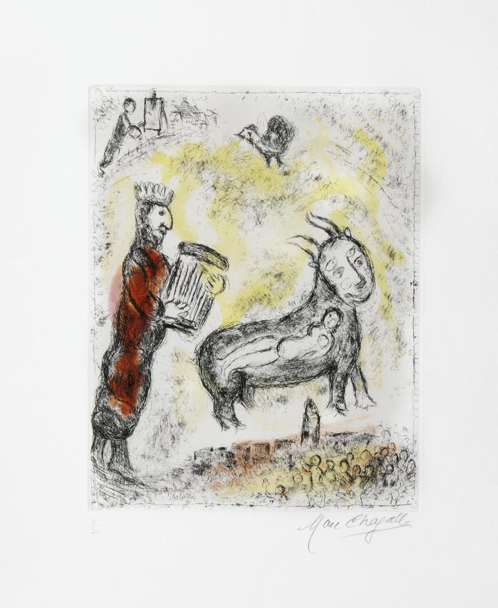 Marc Chagall - Le roi david a la harpe Le roi david a la harpe