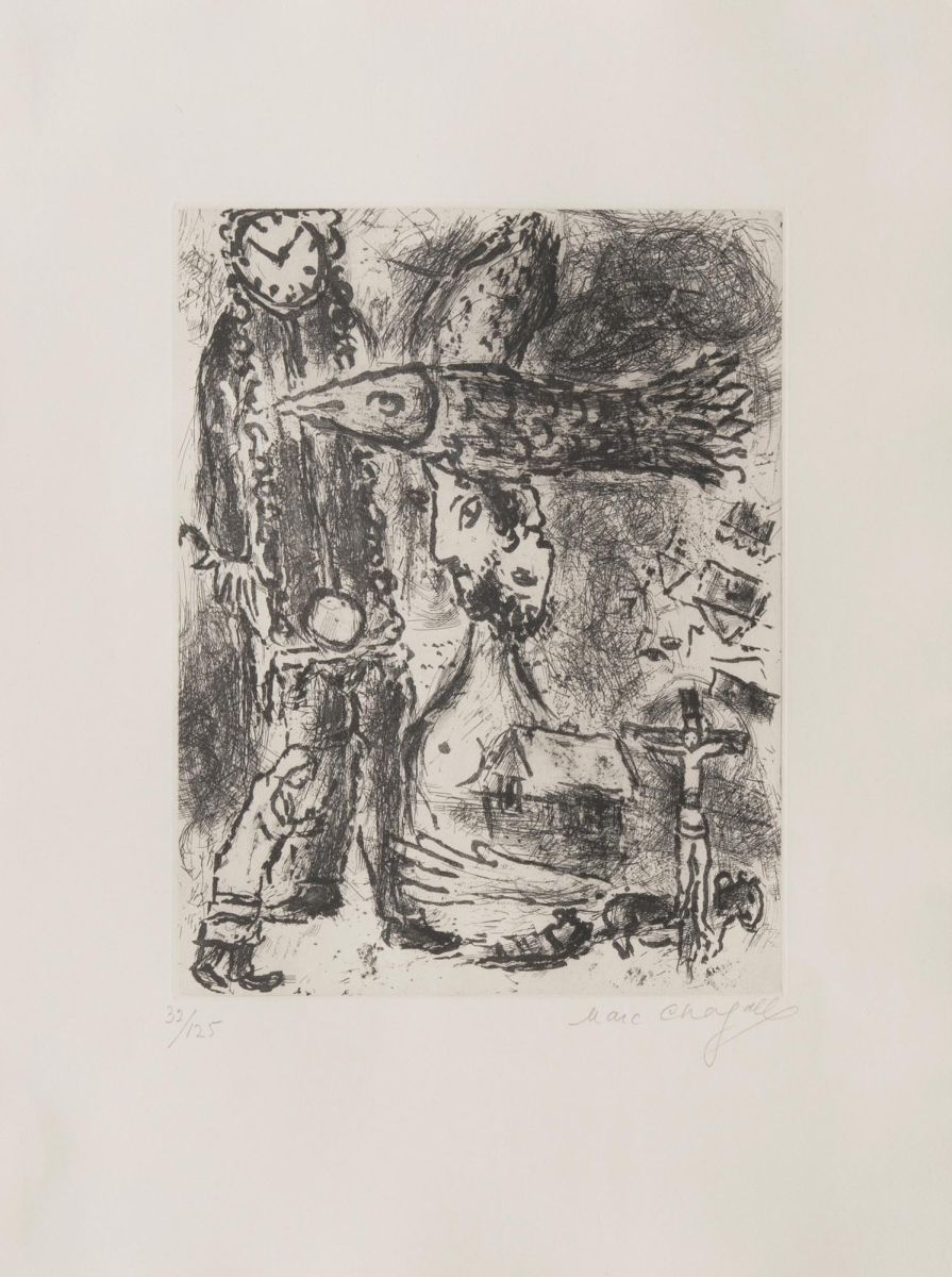Marc Chagall - Composition à l'horloge Composition à l'horloge