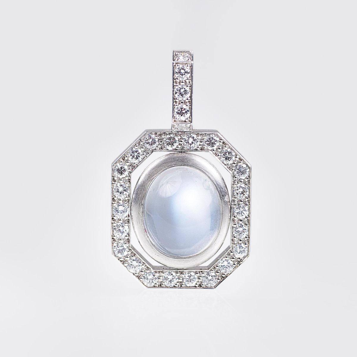 A Moonstone Diamond Pendant