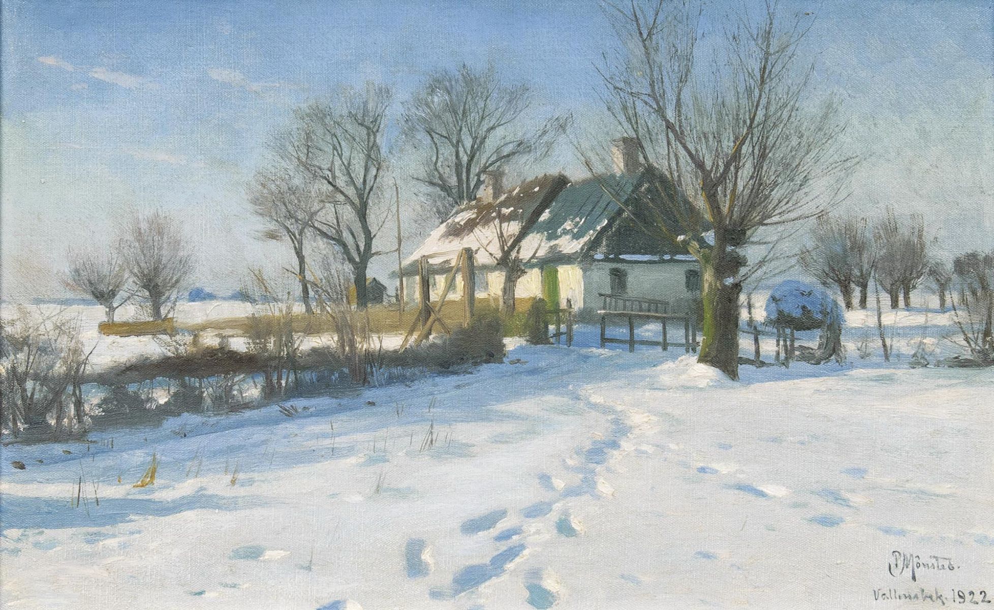 Peder Mönsted - Farm House in Winter Farm House in Winter