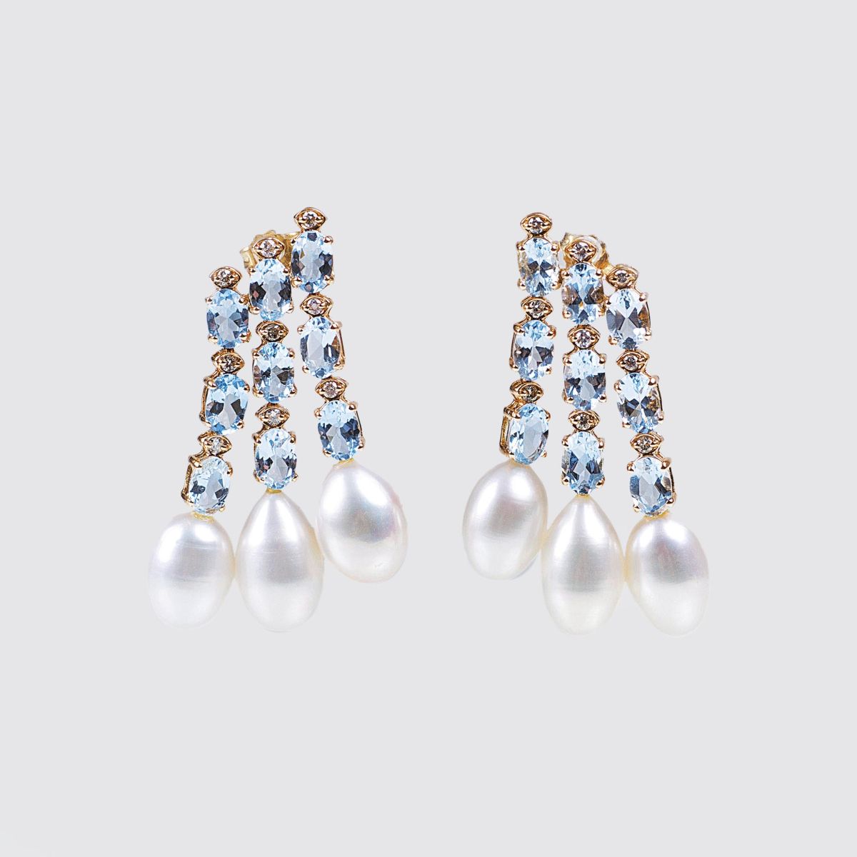 A Pair of Aquamarine Pearl Earrings A Pair of Aquamarine Pearl Earrings