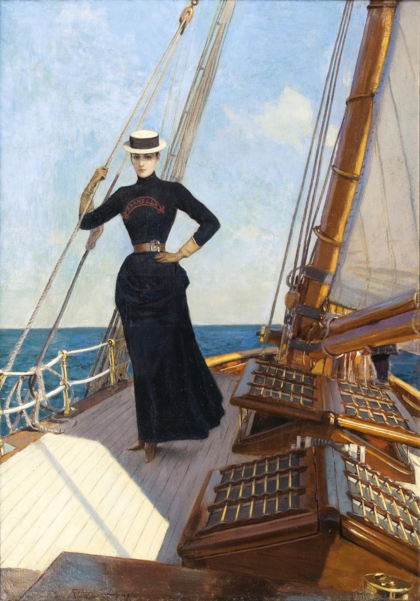 Albert Lynch - On Deck of the Aranella On Deck of the Aranella