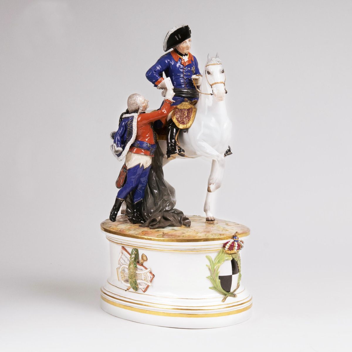 A Rare Large Figure Group 'Frederic the Great with General von Zieten'