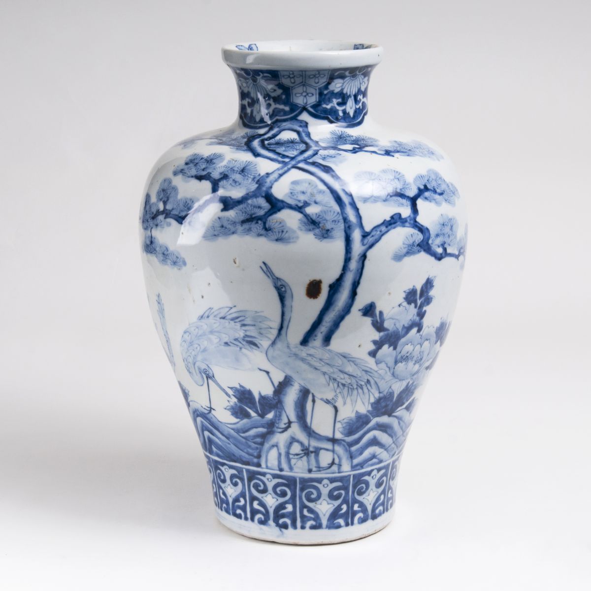 A Blue and White Vase with Cranes - image 2