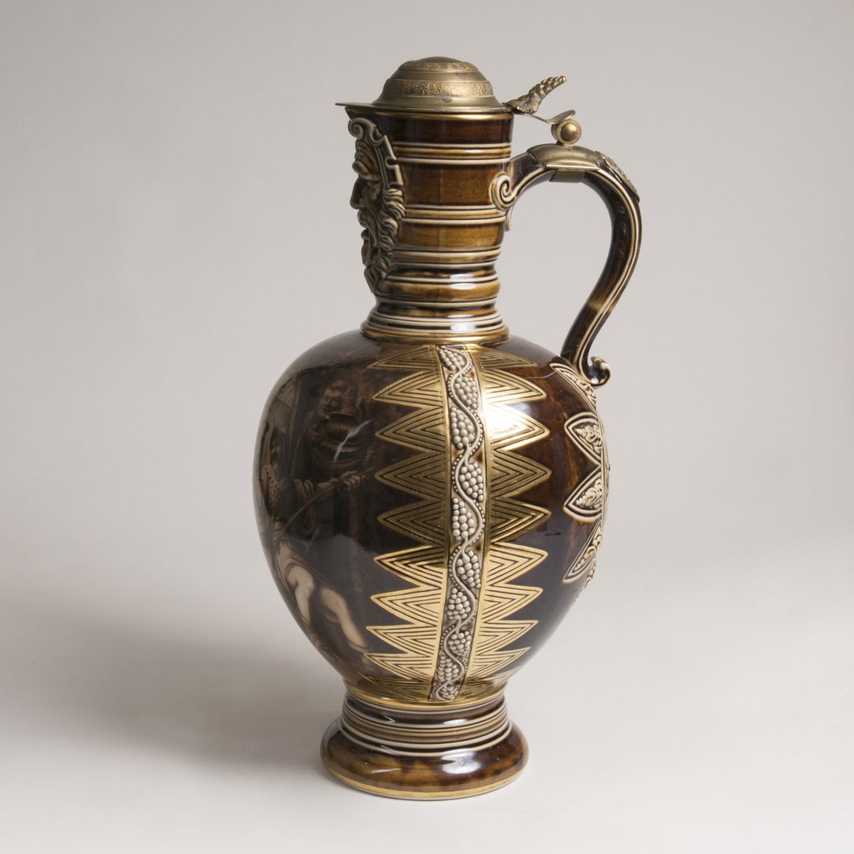 An Extraordinary Large Wilhelmine Jug with a Face Mask - image 2