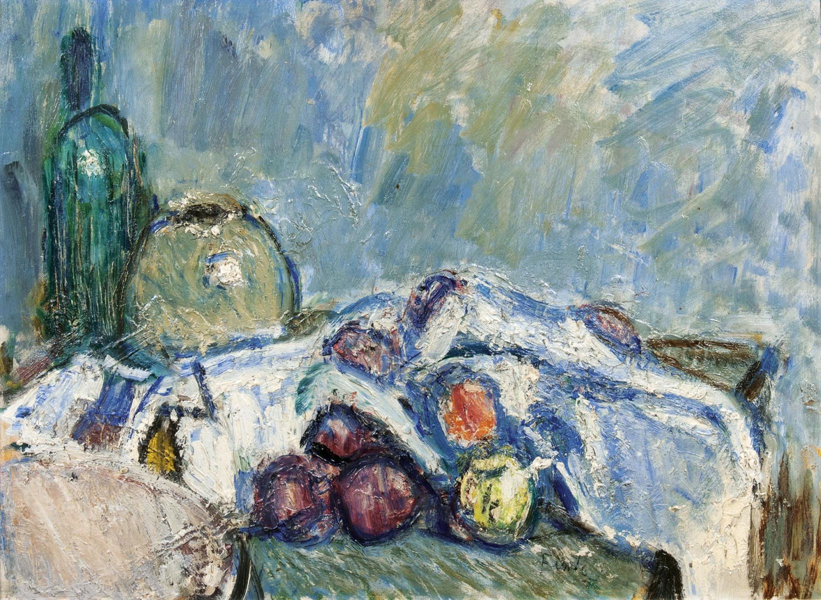 Fritz Flinte - Tischstilleben mit Früchten Tischstilleben mit Früchten