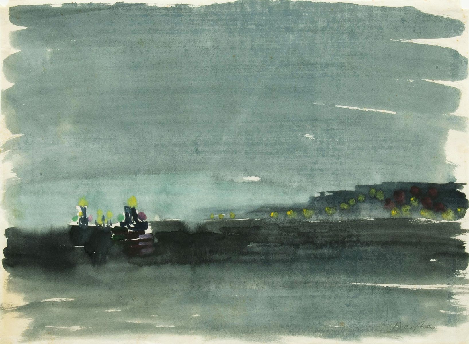 Eduard Bargheer - Auf der Elbe vor Blankenese Auf der Elbe vor Blankenese