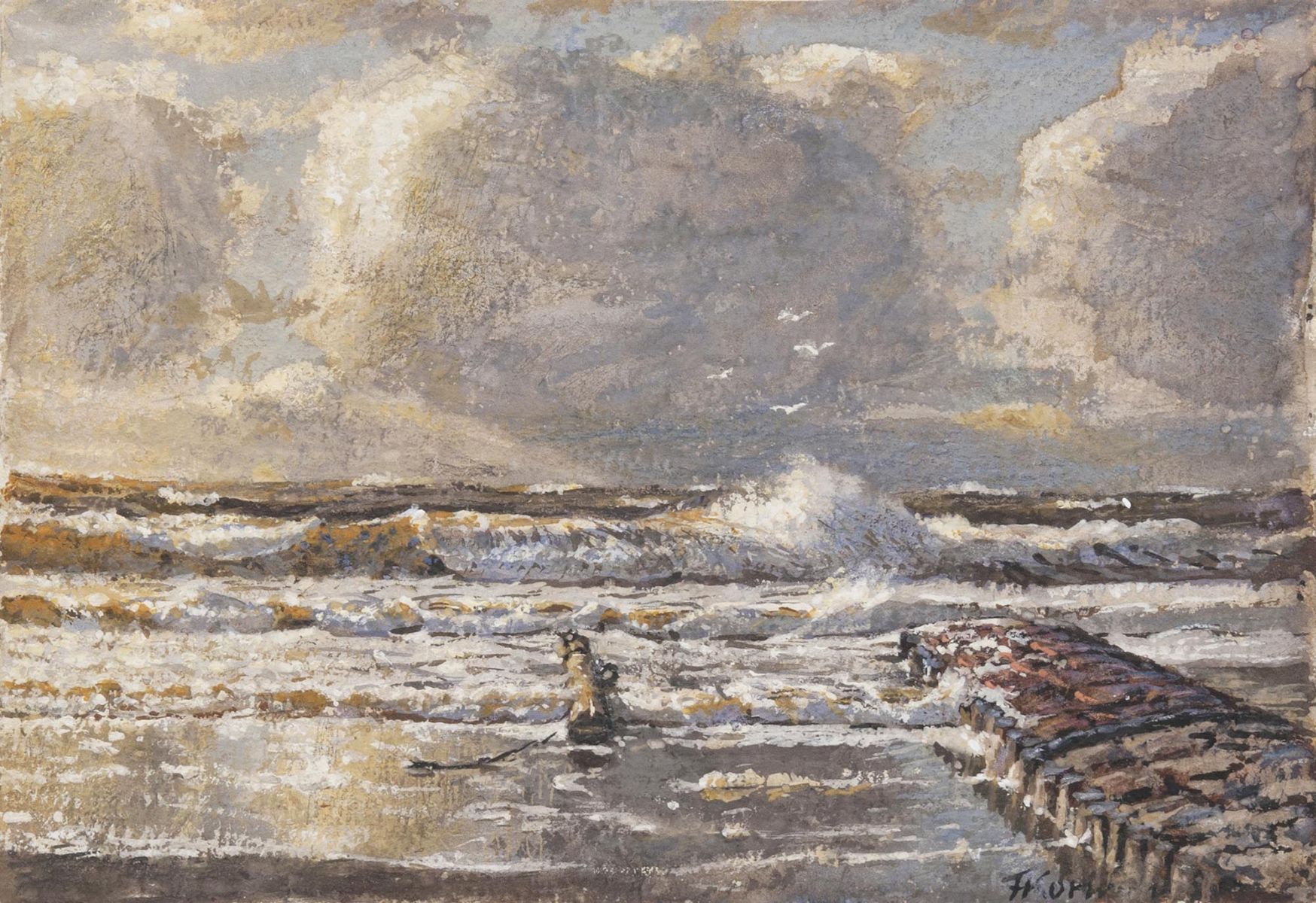 Franz Korwan - Three maritime Gouaches Three maritime Gouaches