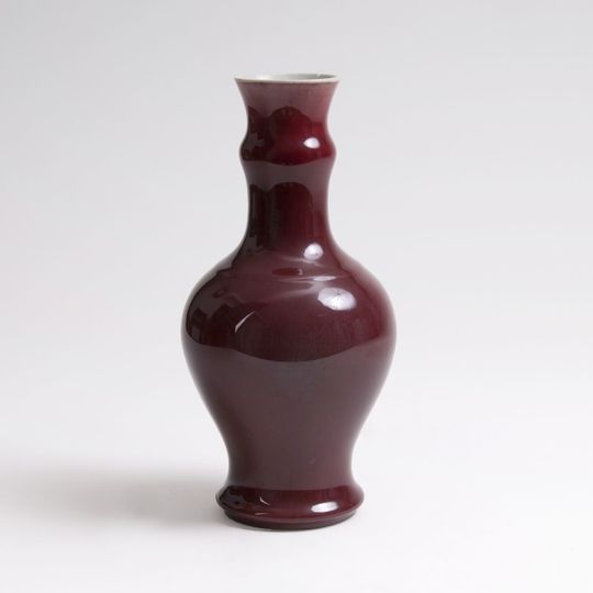A Garlic-necked Vase with 'Sang de boeuf' Glaze