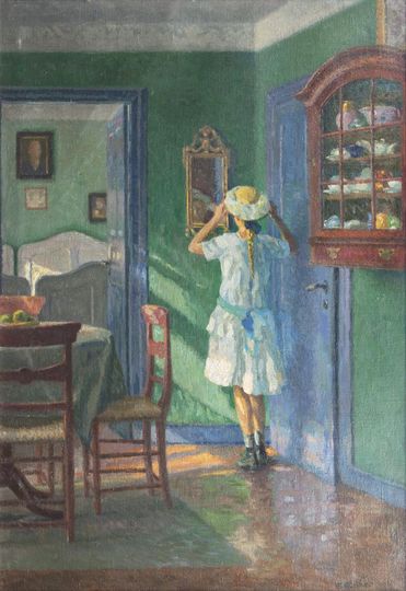 The Artist's Daughter in front of a Mirror