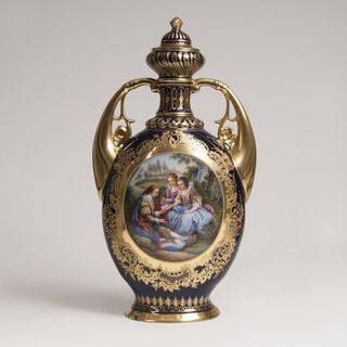 A Large Double Handle Vase in Vienna Style