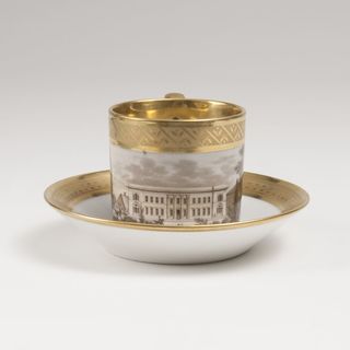A Parisian Cup with View of a Castle in GrisailleTechnique