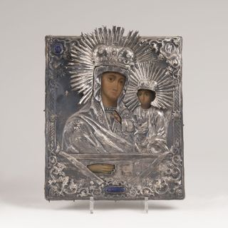 Andrej Antonowitsch Kowalskij, Beschaumeister, Moskau 1827-56 - A Russian Icon 'Virgin Mary with Her Child' A Russian Icon 'Virgin Mary with Her Child'