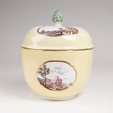 A lidded tureen with fine harbour scenes on yellow ground - image 2