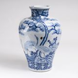 A Blue and White Vase with Cranes - image 2