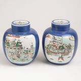 A Pair of 'Famille Verte' Ginger Jars with Figural Scenes - image 2
