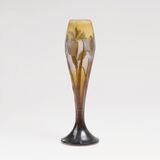 Elegante Gallé Stengelglas-Vase mit Schwertlilien - Bild 1