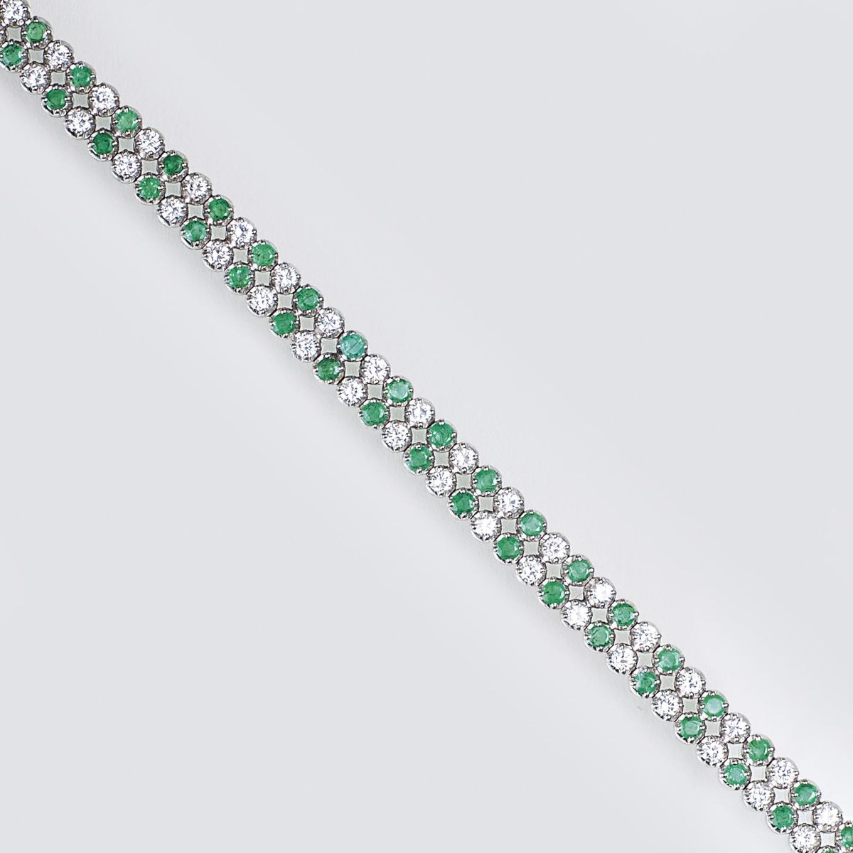 A Vintage Emerald Diamond Bracelet