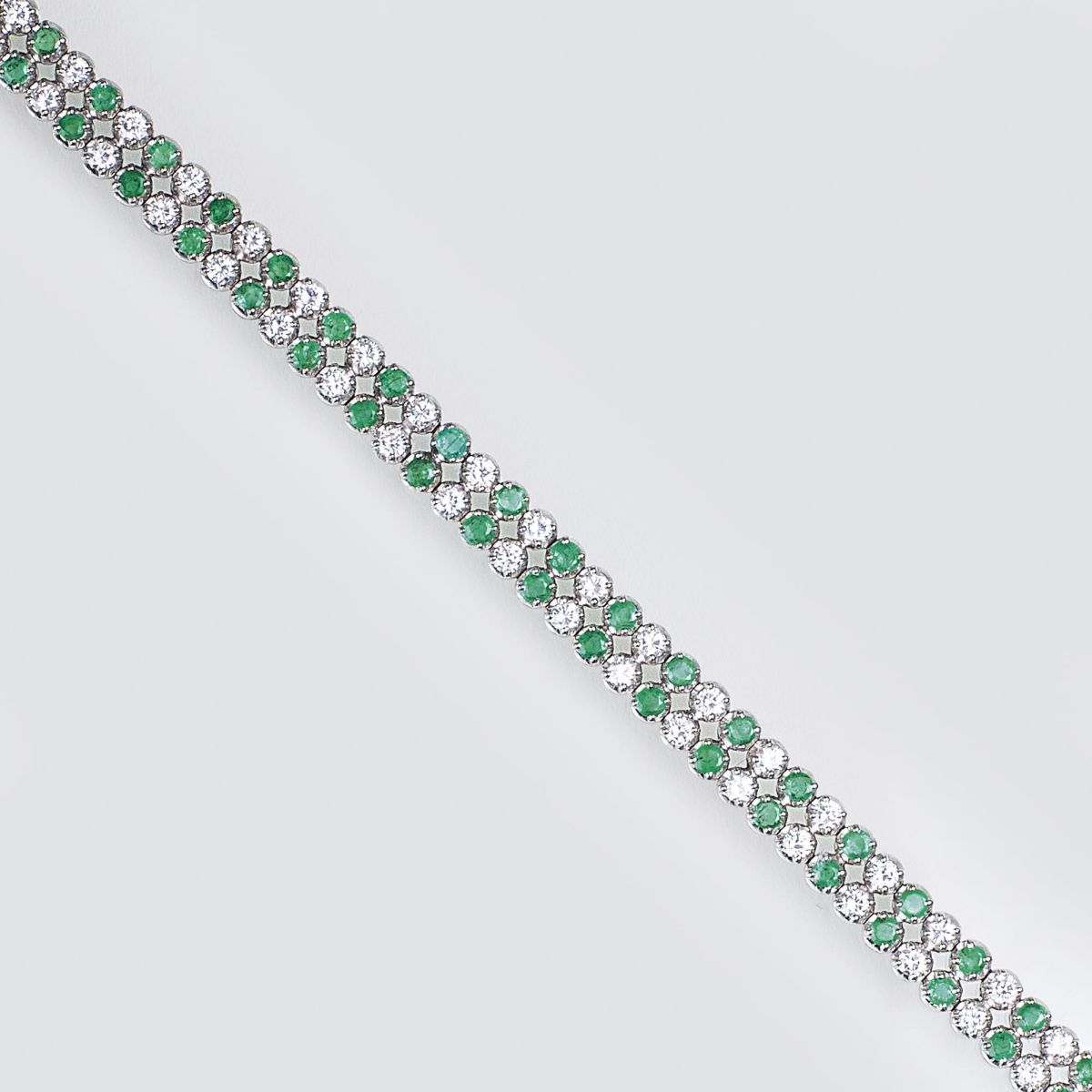 A Vintage Emerald Diamond Bracelet