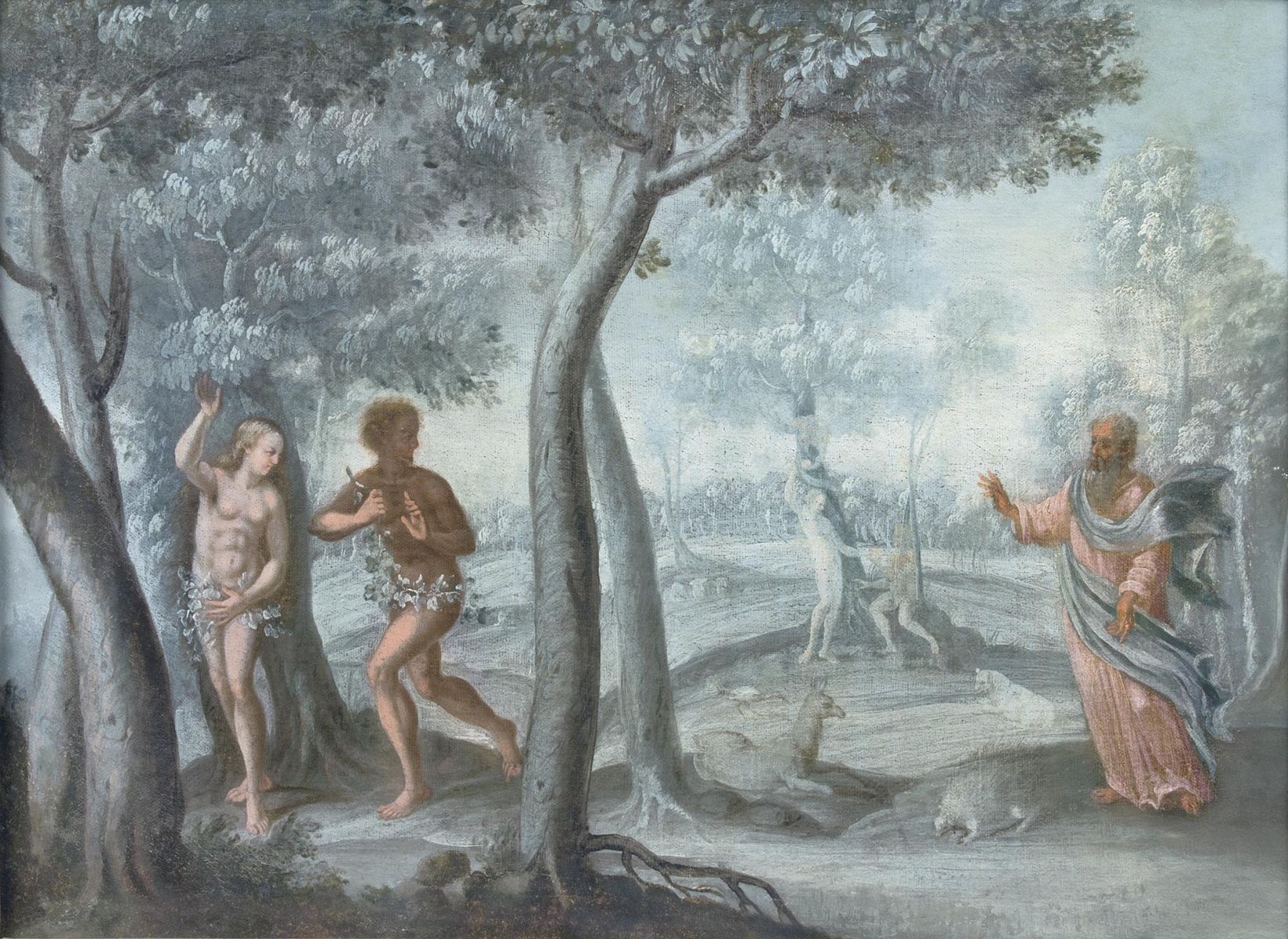 Seltene Folge von 4 Gemälden: Die Geschichte der ersten Menschen - Bild 2